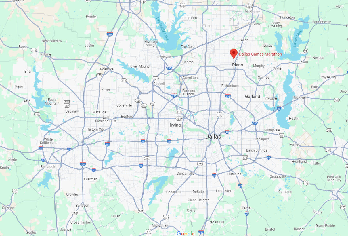 screenshot google maps of the dallas fort worth area